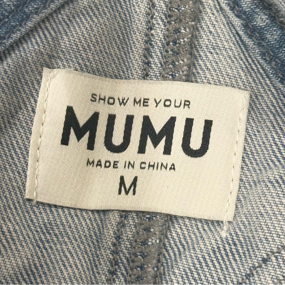 Show Me Your Mumu San Fran Overalls Medium Carolina Blue Flared Festival Boho - Picture 10 of 12
